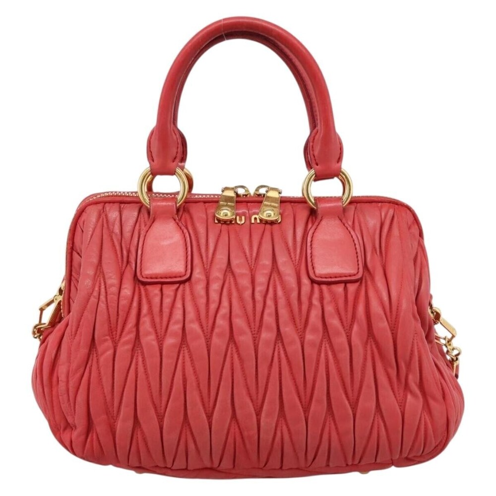 Miu Miu Madras Bowler Matelasse Leather Medium